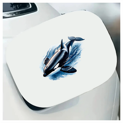 Orca Animal Blue Water Splash Vinyl Sticker Decal