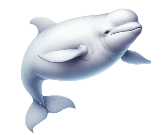 White Beluga Whale Swimming Vinyl Sticker Decal