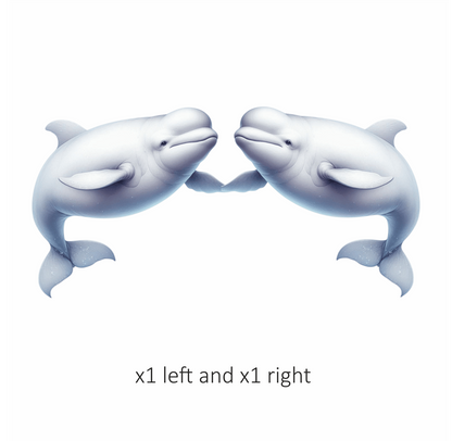White Beluga Whale Swimming Vinyl Sticker Decal