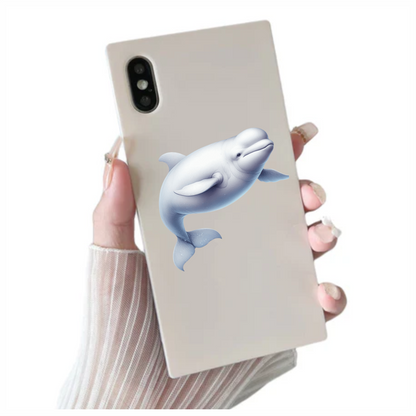White Beluga Whale Swimming Vinyl Sticker Decal