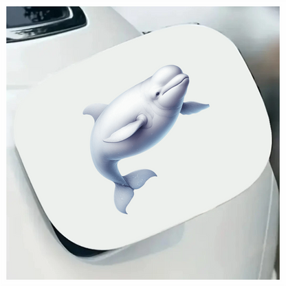 White Beluga Whale Swimming Vinyl Sticker Decal