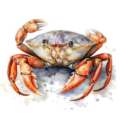 Crab Orange Watercolor Ocean Vinyl Sticker Decal