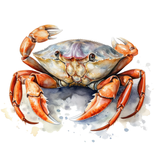 Crab Orange Watercolor Ocean Vinyl Sticker Decal