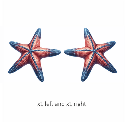 Starfish Red Blue Vinyl Sticker Decal