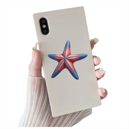 Starfish Red Blue Vinyl Sticker Decal