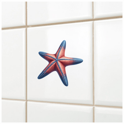 Starfish Red Blue Vinyl Sticker Decal