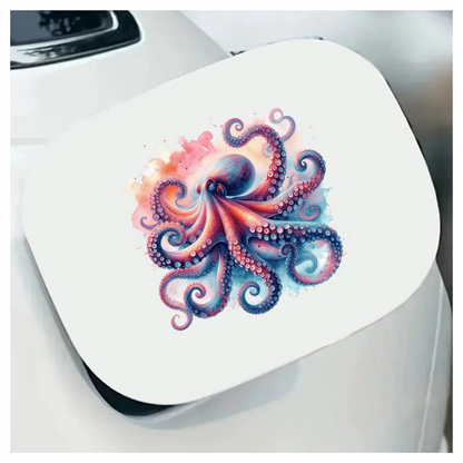 Octopus Pink Blue Tentacles Watercolor Vinyl Sticker Decal