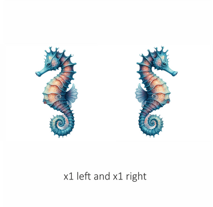 Seahorse Blue Animal Spiral Vinyl Sticker Decal