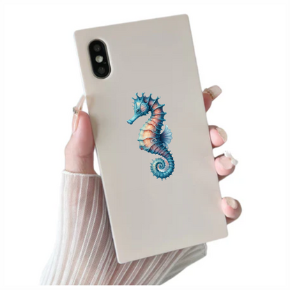 Seahorse Blue Animal Spiral Vinyl Sticker Decal