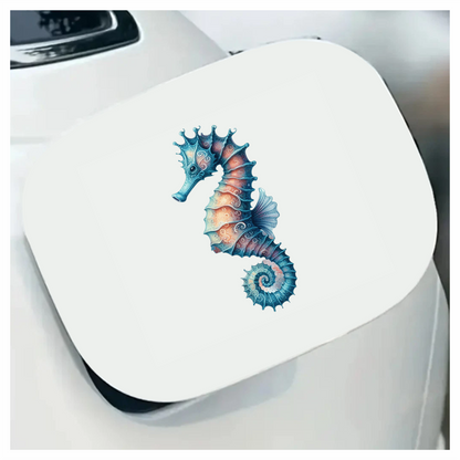 Seahorse Blue Animal Spiral Vinyl Sticker Decal