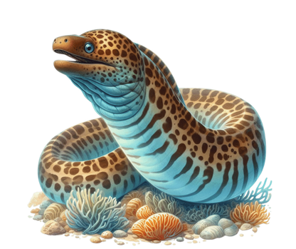 Blue Eel Fish Coral Reef Vinyl Sticker Decal