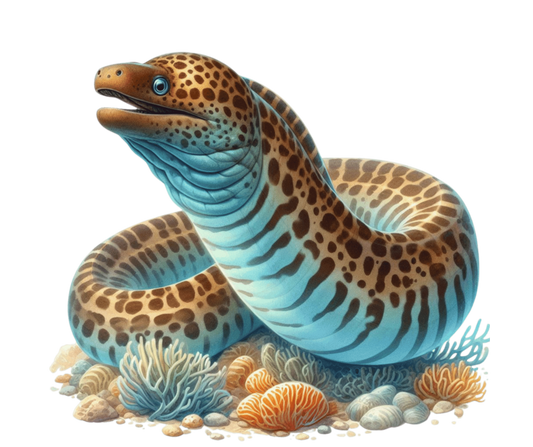 Blue Eel Fish Coral Reef Vinyl Sticker Decal
