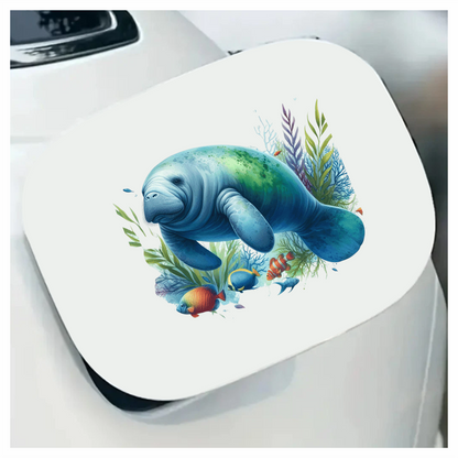 Manatee Blue Fish Seaweed Tropical Vinyl Sticker Decal