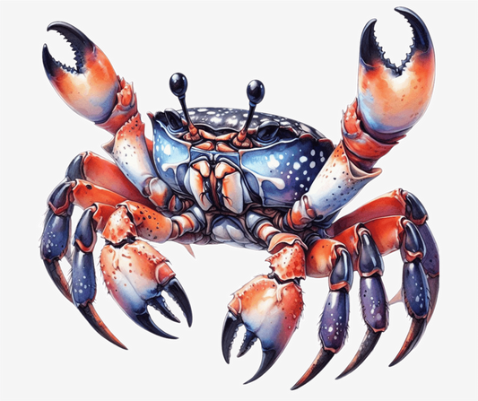 Crab Orange Blue Marine Vinyl Sticker Decal