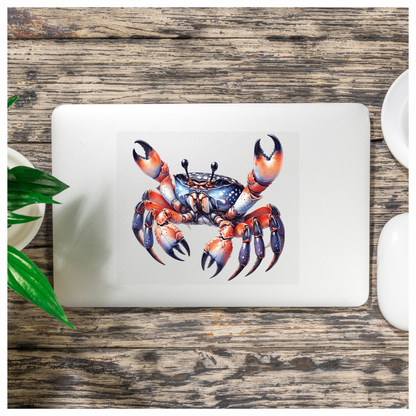 Crab Orange Blue Marine Vinyl Sticker Decal