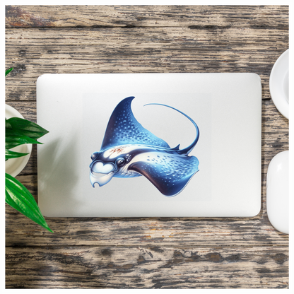 Blue Stingray Fish Vinyl Sticker Decal