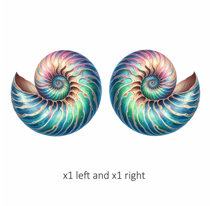 Spiral Shell Blue Water Marine Vinyl Sticker Decal