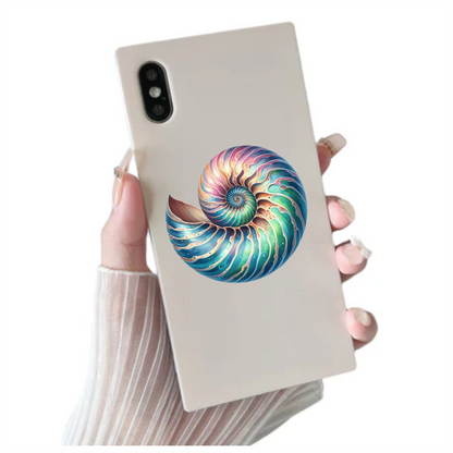 Spiral Shell Blue Water Marine Vinyl Sticker Decal