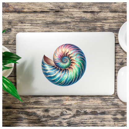 Spiral Shell Blue Water Marine Vinyl Sticker Decal