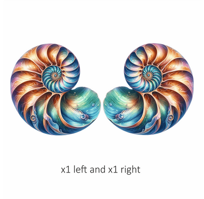 Shell Spiral Blue Nautilus Ocean Vinyl Sticker Decal
