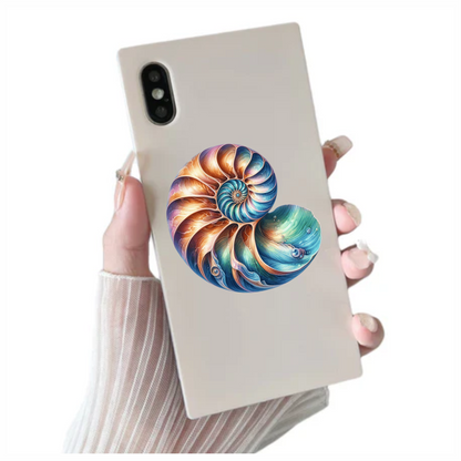 Shell Spiral Blue Nautilus Ocean Vinyl Sticker Decal