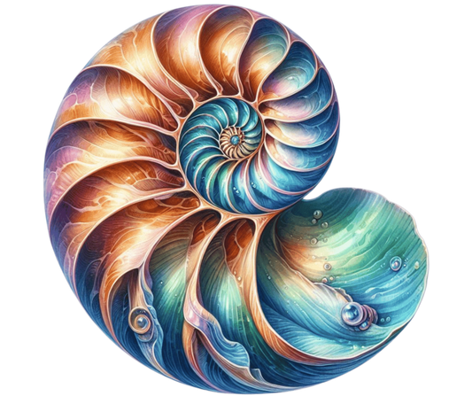 Spiral Shell Blue Water Marine Vinyl Sticker Decal