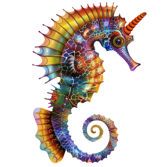 Seahorse Colorful Abstract Vinyl Sticker Decal