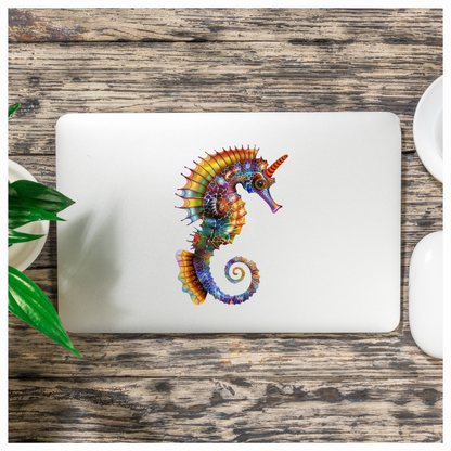 Seahorse Colorful Abstract Vinyl Sticker Decal