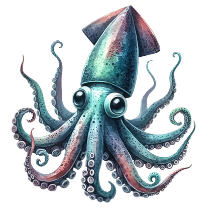 Squid Blue Cute Animal Vinyl Sticker Decal