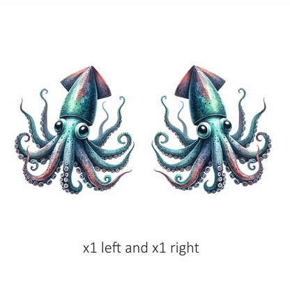Squid Blue Cute Animal Vinyl Sticker Decal