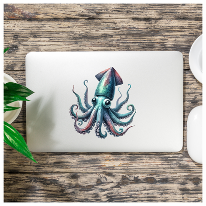 Squid Blue Cute Animal Vinyl Sticker Decal
