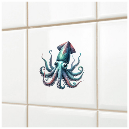 Squid Blue Cute Animal Vinyl Sticker Decal