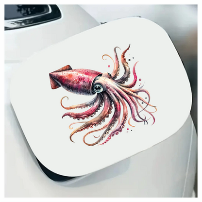 Squid Pink Animal Watercolor Vinyl Sticker Decal