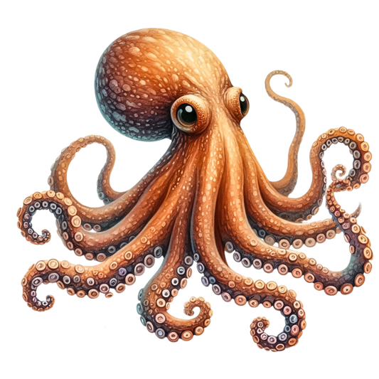 Octopus Orange Color Animal Vinyl Sticker Decal