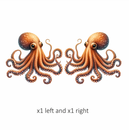 Octopus Orange Color Animal Vinyl Sticker Decal
