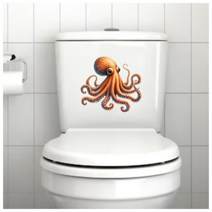 Octopus Orange Color Animal Vinyl Sticker Decal
