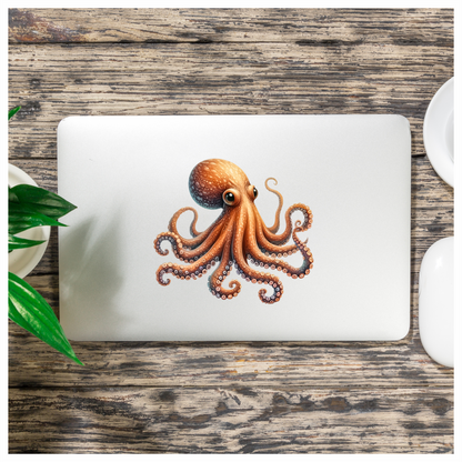 Octopus Orange Color Animal Vinyl Sticker Decal