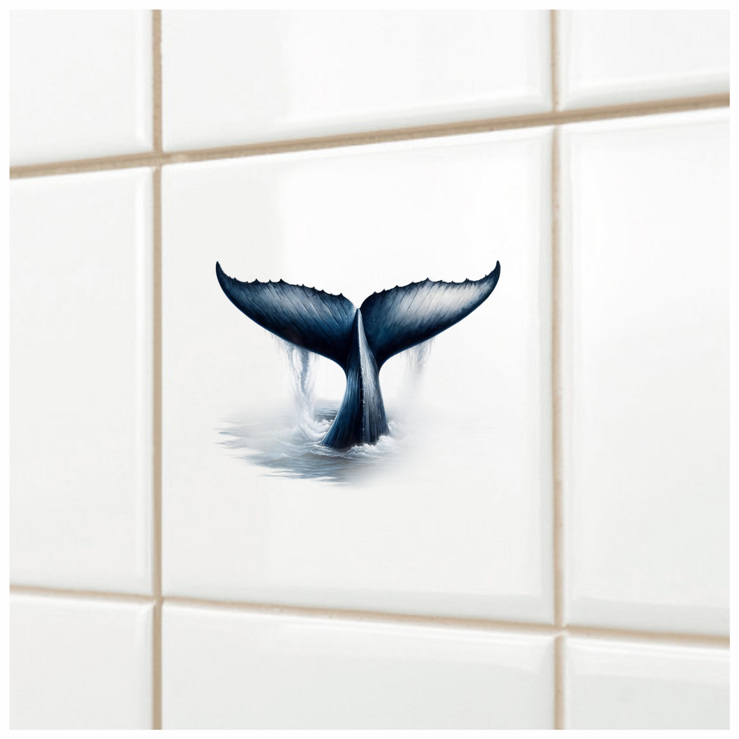 Whale Tail Waterfall Blue Vinyl Sticker Decal