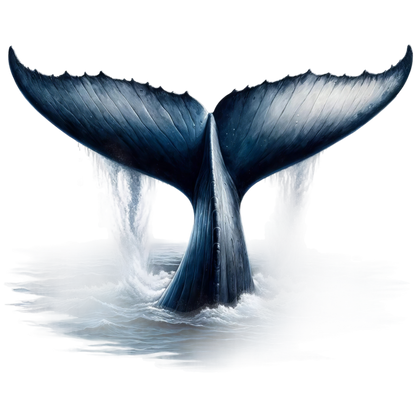 Whale Tail Waterfall Blue Vinyl Sticker Decal