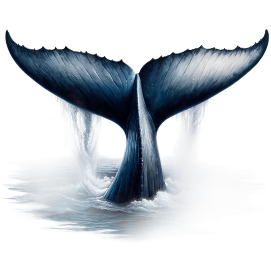 Whale Tail Waterfall Blue Vinyl Sticker Decal