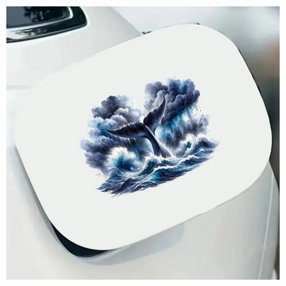 Whale Blue Ocean Waves Stormy Sky Vinyl Sticker Decal