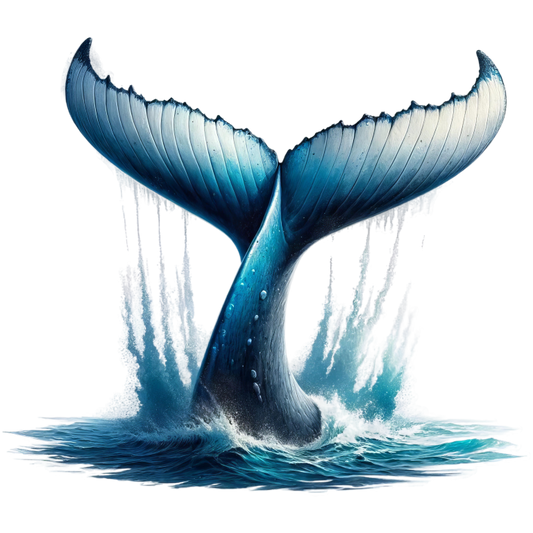 Whale Blue Water Tail Splash Vinyl Sticker Decal