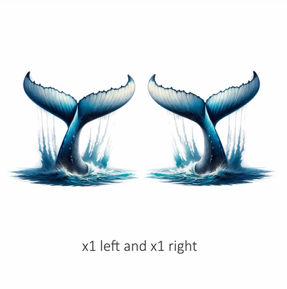 Whale Blue Water Tail Splash Vinyl Sticker Decal