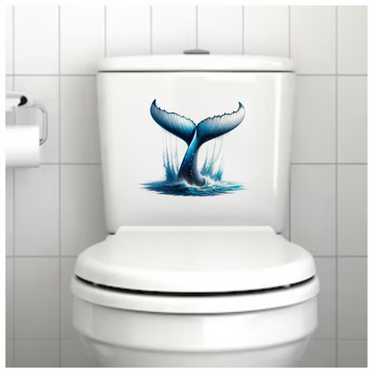Whale Blue Water Tail Splash Vinyl Sticker Decal