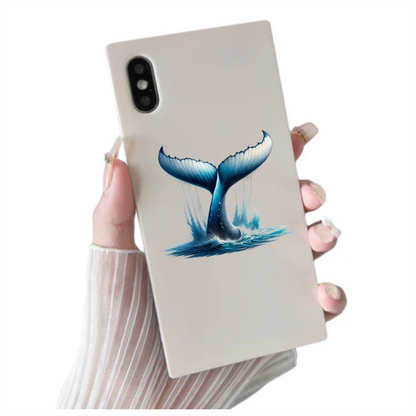 Whale Blue Water Tail Splash Vinyl Sticker Decal