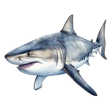 Shark Grey Watercolor Ocean Animal Vinyl Sticker Decal