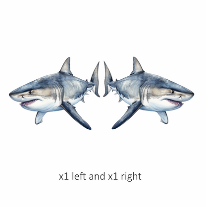 Shark Grey Watercolor Ocean Animal Vinyl Sticker Decal
