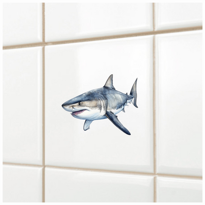 Shark Grey Watercolor Ocean Animal Vinyl Sticker Decal