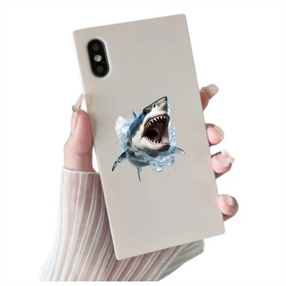 Shark Grey Water Splash Fierce Predator Teeth Vinyl Sticker Decal