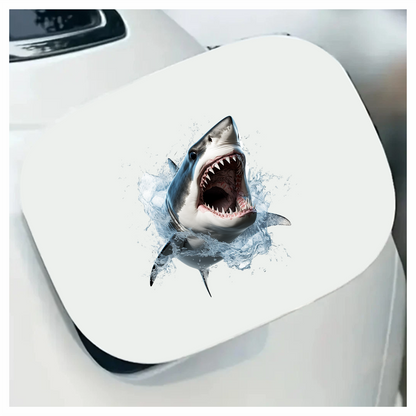Shark Grey Water Splash Fierce Predator Teeth Vinyl Sticker Decal